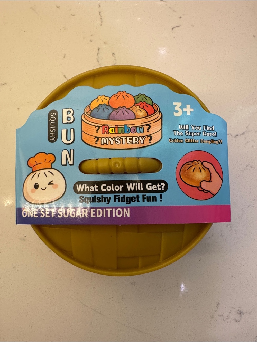 Squishy Bun Rainbow Mystery Fidget Toy - Yellow (One Set Sugar Edition)
